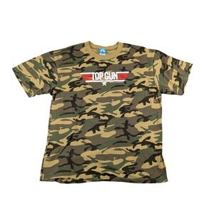 Top Gun Paramount Pictures Camo Graphic T-Shirt Mens‎ XL 2007 Spell Out
